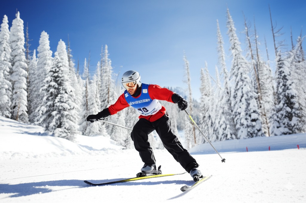 a contestant in a winter sporting event