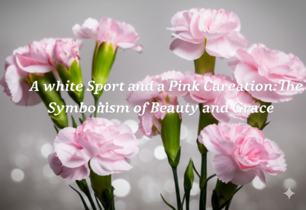 a white sport and a pink carnation